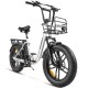 Электровелосипед Samebike C05 Pro (500 Вт, 15 А*ч, 36 В), колеса 20", с ручкой газа, белый