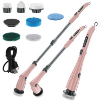 Электрическая щетка для уборки Super Electric CLE Cleaning Brush, набор 8 в 1, розовая, товары для дома