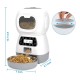 Автоматична годівниця Petwant Automatic Pet Feeder з таймером 3,5 л, з записом голосу, смарт кормушка з автоматичним дозатором, для тварин