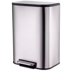 Відро для сміття Aemaxx Trash Can-30, з педаллю, з плавним закриттям, 30 л, сатинова нержавіюча сталь, товари для дому