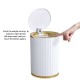 Сенсорное мусорное ведро 9 л Yiwei Sensor Round Nordic Trash Bin-9, водонепроницаемый, белый/золотистый, товары для дома