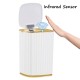 Сенсорное мусорное ведро 15 л Yiwei Sensor Square Nordic Trash Bin-15, водонепроницаемый, белый/золотистый, товары для дома