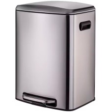 Відро для сміття Aemaxx Trash Can-50, з педаллю, 50 л, сатинова нержавіюча сталь, товари для дому