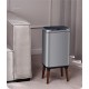 Сенсорное мусорное ведро 16 л Yiwei Sensor Trash Bin with Legs-16 с деревянными ножками, фиксация пакета, нержавеющая сталь, серебряный, товары для дома