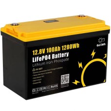 Акумулятор GoKwt LiFePO4 12V/100AH (1280W*h), з дисплеєм (літій-залізо-фосфатний акумулятор для ДБЖ (UPS))