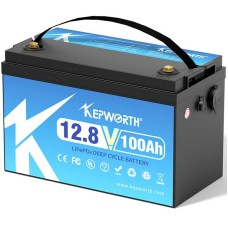 Аккумулятор Kepworth LiFePO4 12V/100AH ​​(1280W*h) (46,5х25,5х31 см, для дома, котла, солнечных батарей)