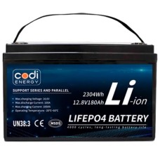 Акумулятор Codi Energy LiFePO4 12V/180AH (2304 W*h) (літій-залізо-фосфатний акумулятор для ДБЖ (UPS))