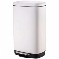 Відро для сміття Aemaxx Trash Can-50, з педаллю, 50 л, нержавіюча сталь, порошкове покриття, білий, товари для дому