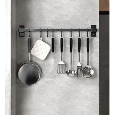 Органайзер для кухни Joybos Wall Rack (50 см, 8 крючков), настенный держатель, черный, товары для дома