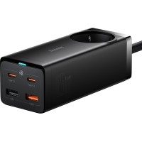 Сверхбыстрое зарядное устройство Baseus GaN3 Pro Desktop Powerstrip 65 Вт (2xType-C + 2xUSB + AC), черный