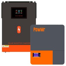 Комплект резервного живлення ДБЖ/UPS Powmr Solar POW-HVM6.2M-48V + акумулятор Powmr Powerwall LiFePO4 48V/100AH, 6200 Вт, 4800 Вт/год