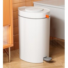 Мусорное ведро Joybos Can-11L, механизм открывания - педалью, 11 л, 40.5х29х22 см, из нержавеющей стали, белый, товары для дома