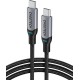 Кабель USB 2.0 Type-C M-M, 1.8 м, PD100W, обплетення, чорний Choetech