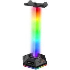 Підставка для гарнітури XTRIKE ME RGB 2xUSB2.0 HUB, USB кабель 1,9м, вlack