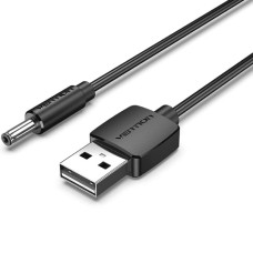 Кабель живлення USB AM - 3.5mm DC Power PVC 5V 2A, Black 1.0 m Vention