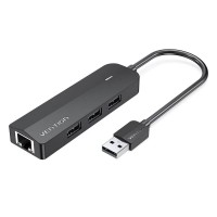 Хаб USB 2.0 -> 3хUSB 2.0 + RJ45 100M Ethernet Vention