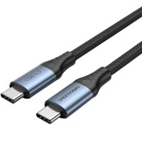 Кабель USB 4.0 Type-C M-M, 1.0 м 240W (50V/5A) 8K60Hz Thunderbolt 4 Gray Aluminum Alloy Vention