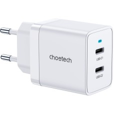 Зарядний пристрій 2хUSB-C 40W PD QC3.0 Q5006 білий Choetech