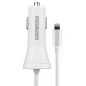 Автозарядка 1xUSB 24W 2.4A + кабель Lightning, Modecom Royal KULL-03 біла