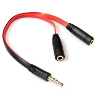 Перехідник аудіо Jack 3.5mm M 4pin -> 2 Jack 3.5mm F (Audio+MIC)