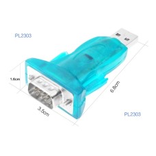 Перехідник USB --> COM (RS232) 9pin, Chipset PL-2303, синій