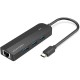 Хаб USB 3.1 Type-C -> 3xUSB 3.0+MicroUSB+RJ45 100M Ethernet чорний Vention