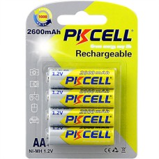 Акумулятор AA 2600mAh, 1.2V Ni-MH, RTU rechargeable battery, PKCELL, 4pcs/card