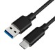 Кабель USB 3.1 AM-Type-C M, 1.0 м, Gen2 60W (20V 3A), 10 Gbps чорний