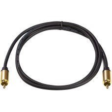 Кабель коаксіальний PowerPlant RCA 26AWG, 1 м, чорний