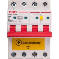 Диференційний автоматичний вимикач CNC YCB9LE-80M 4P C63 6000A 30mA 230V