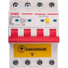 Диференційний автоматичний вимикач CNC YCB9LE-80M 4P C63 6000A 30mA 230V