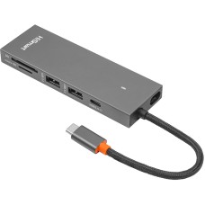 Адаптер HiSmart USB Type-C - 2 x USB 3.0, HDMI, SD, TF