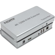 Подовжувач HDMI сигналу PowerPlant HDMI 4K/30hz, до 120м, через CAT5E/6 (HDES120-KVM)