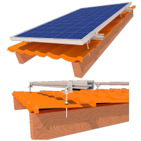 комплект крепления 3 солнечных панелей до 1145мм металлочерепица, шифер