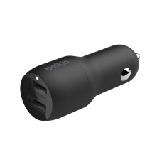 Зарядное устройство Belkin Car Charger (24W) Dual USB-A, USB-A - Lightning, 1m, black (CCD001BT1MBK)