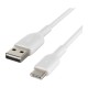 Дата кабель USB 2.0 AM to Type-C 1.0m PVC white Belkin (CAB001BT1MWH)