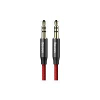 Кабель мультимедийный Jack 3.5mm Yiven M30 M/M 1.5m red-black Baseus (CAM30-C91)