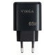 Зарядное устройство Vinga GaN 65W PD+QC 1C1A ports Wall Charger (VCPCHCA65B)