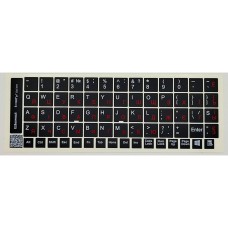 Наклейка на клавиатуру BestKey непрозрачная чорная, 68, красный (BK13RED/025)