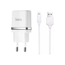 Зарядний пристрій HOCO C11 charger set (iP cable) White (6957531047735)