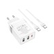 Зарядний пристрій HOCO N21 Pro charger set (C to C) White (6931474778802)