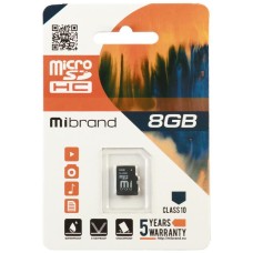 Карта пам'яті Mibrand 8GB mircroSD class 6 (MICDC6/8GB)