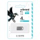 USB флеш накопитель Wibrand 4GB Hawk Silver USB 2.0 (WI2.0/HA4M1S)