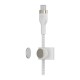 Дата кабель USB-C to USB-C 1.0m BRAIDED SILICONE white Belkin (CAB011BT1MWH)