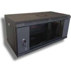 Шафа настінна Hypernet 6U 19" 600x600 (WMNC66-6U-FLAT-AC-BLACK)