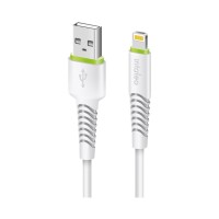 Дата кабель USB 2.0 AM to Lightning 2.0m CBFLEXL2 white Intaleo (1283126521416)