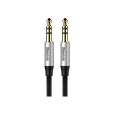 Кабель мультимедийный Jack 3.5mm Yiven M30 M/M 1m silver-black Baseus (CAM30-BS1)