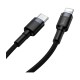 Дата кабель USB-C to Lightning 1.0m 18W 2.1A Cafule Black-Grey Baseus (CATLKLF-G1)