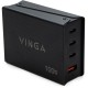 Зарядное устройство Vinga GaN 100W PD+QC 3C1A ports 1.2m Wired Charger (VCPCH100CB)