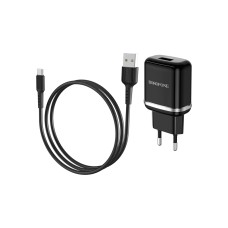 Зарядное устройство BOROFONE BA36A High speed single port QC3.0 charger set(Type-C) Black (BA36ACB)